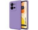 Funda Silicona Líquida Ultra Suave para Vivo X80 Lite 5G color Morada