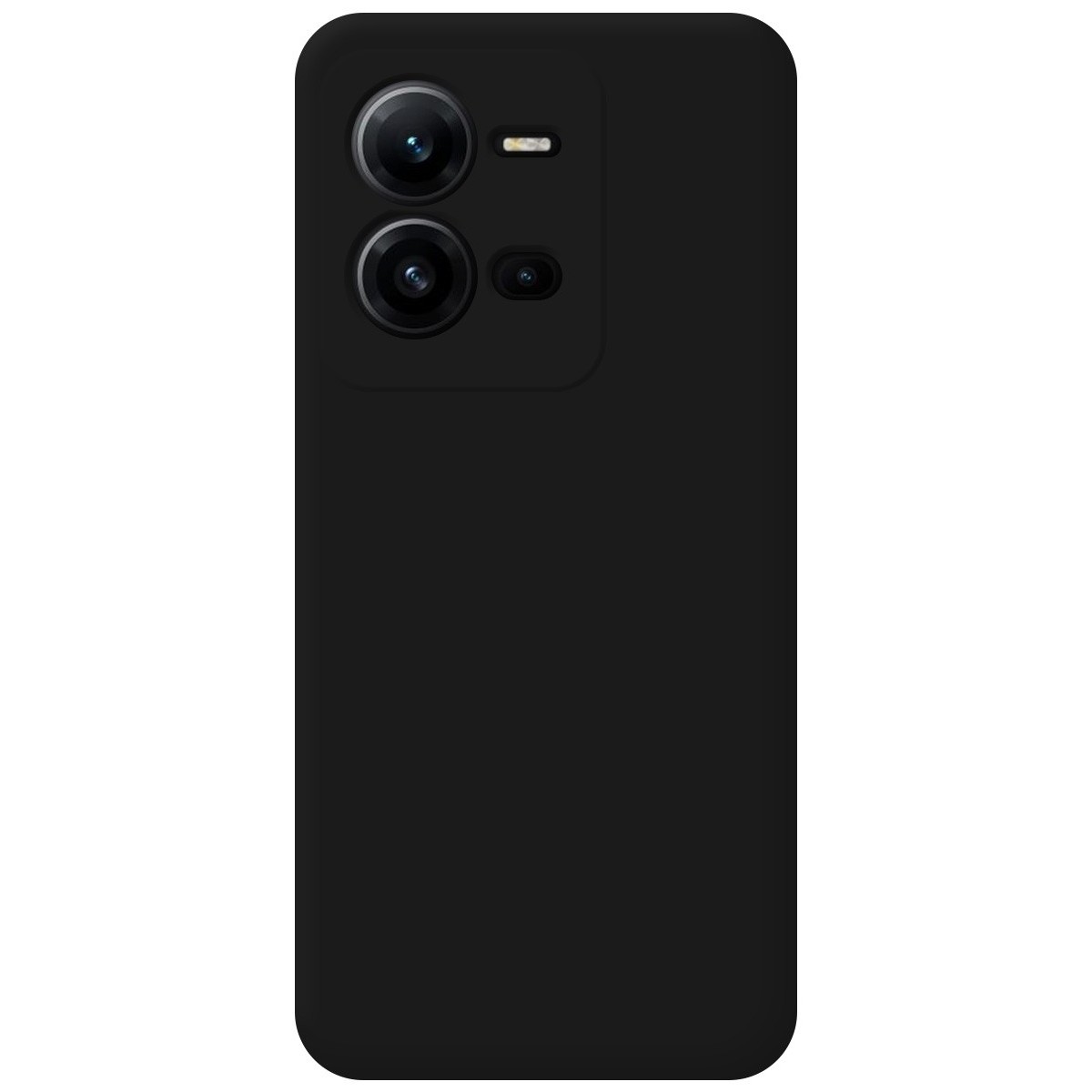 Funda Silicona Líquida Ultra Suave para Vivo X80 Lite 5G color Negra