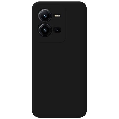 Funda Silicona Líquida Ultra Suave para Vivo X80 Lite 5G color Negra