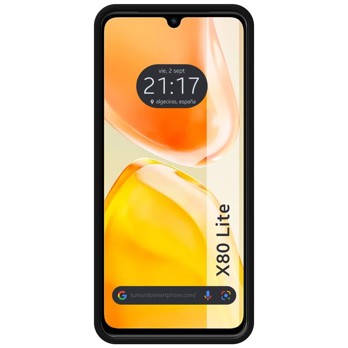 Funda Silicona Líquida Ultra Suave para Vivo X80 Lite 5G color Negra