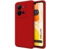 Funda Silicona Líquida Ultra Suave para Vivo X80 Lite 5G color Roja