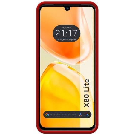 Funda Silicona Líquida Ultra Suave para Vivo X80 Lite 5G color Roja