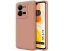 Funda Silicona Líquida Ultra Suave para Vivo X80 Lite 5G color Rosa
