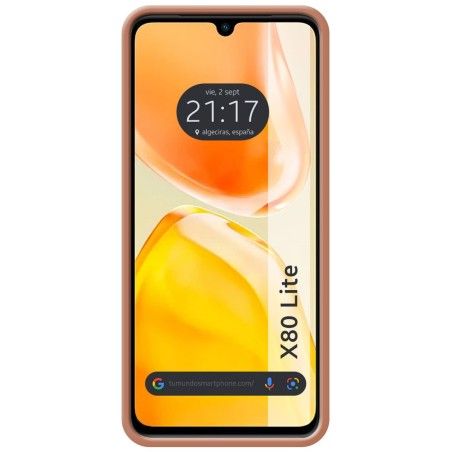 Funda Silicona Líquida Ultra Suave para Vivo X80 Lite 5G color Rosa
