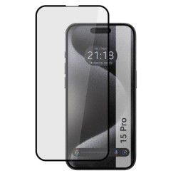 Protector Cristal Templado Completo 5D Full Glue Negro para Iphone 15 Pro (6.1) Vidrio