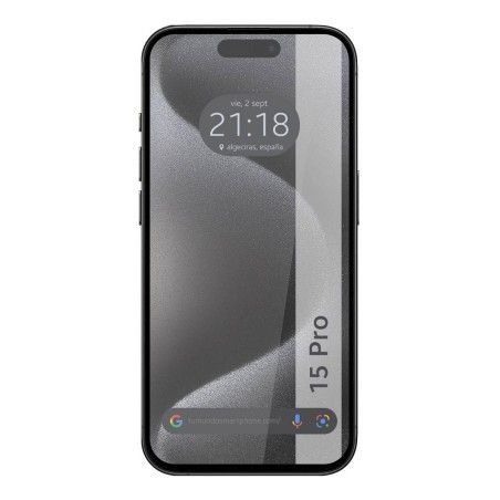 Protector Cristal Templado Completo 5D Full Glue Negro para Iphone 15 Pro (6.1) Vidrio