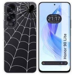 Funda Silicona Transparente para Huawei Honor 90 Lite 5G diseño Araña Dibujos