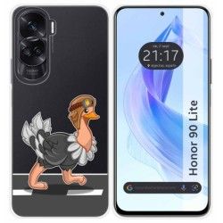 Funda Silicona Transparente para Huawei Honor 90 Lite 5G diseño Avestruz Dibujos