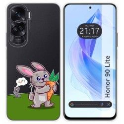Funda Silicona Transparente para Huawei Honor 90 Lite 5G diseño Conejo Dibujos