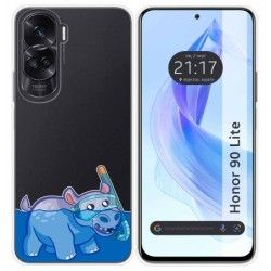 Funda Silicona Transparente para Huawei Honor 90 Lite 5G diseño Hipo Dibujos