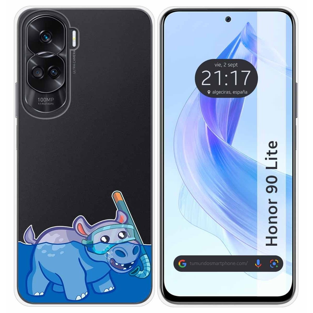 Funda Silicona Transparente para Huawei Honor 90 Lite 5G diseño Hipo Dibujos