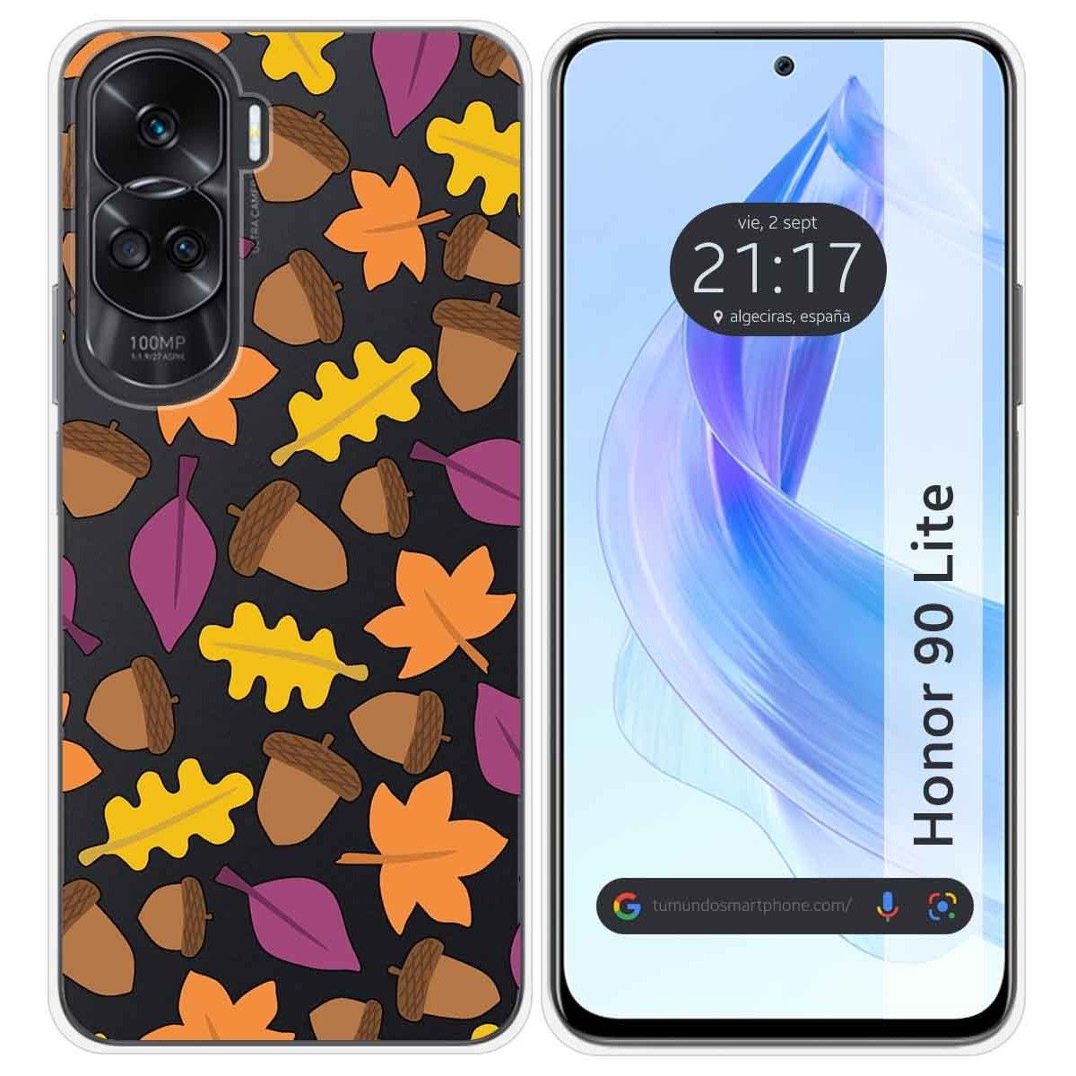 Funda Silicona Transparente para Huawei Honor 90 Lite 5G diseño Otoño Dibujos