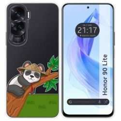 Funda Silicona Transparente para Huawei Honor 90 Lite 5G diseño Panda Dibujos