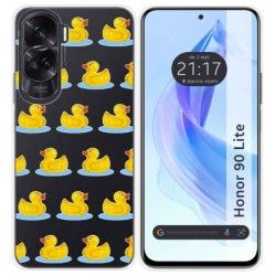 Funda Silicona Transparente para Huawei Honor 90 Lite 5G diseño Pato Dibujos