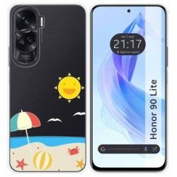 Funda Silicona Transparente para Huawei Honor 90 Lite 5G diseño Playa Dibujos