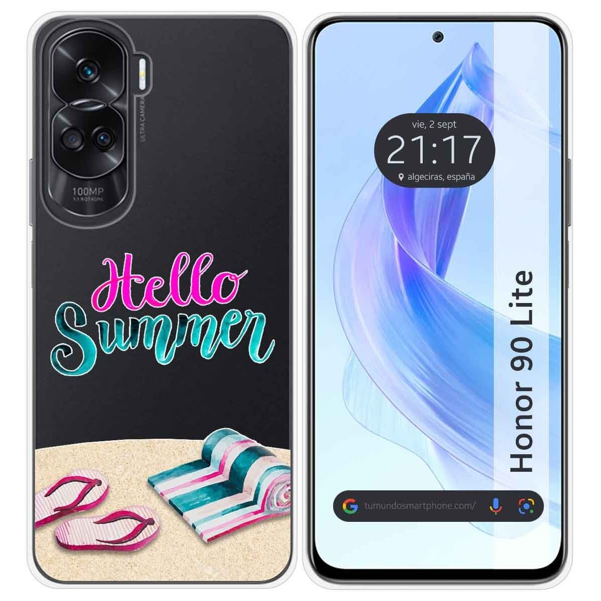 Funda Silicona Transparente para Huawei Honor 90 Lite 5G diseño Summer Dibujos