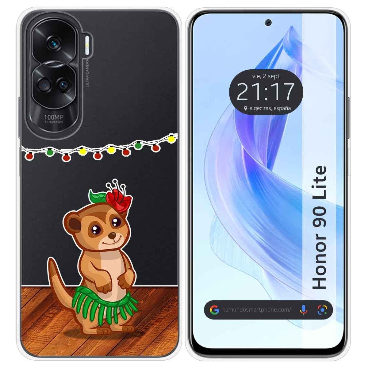 Funda Silicona Transparente para Huawei Honor 90 Lite 5G diseño Suricata Dibujos