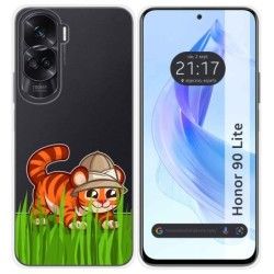Funda Silicona Transparente para Huawei Honor 90 Lite 5G diseño Tigre Dibujos