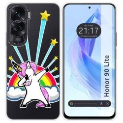 Funda Silicona Transparente para Huawei Honor 90 Lite 5G diseño Unicornio Dibujos