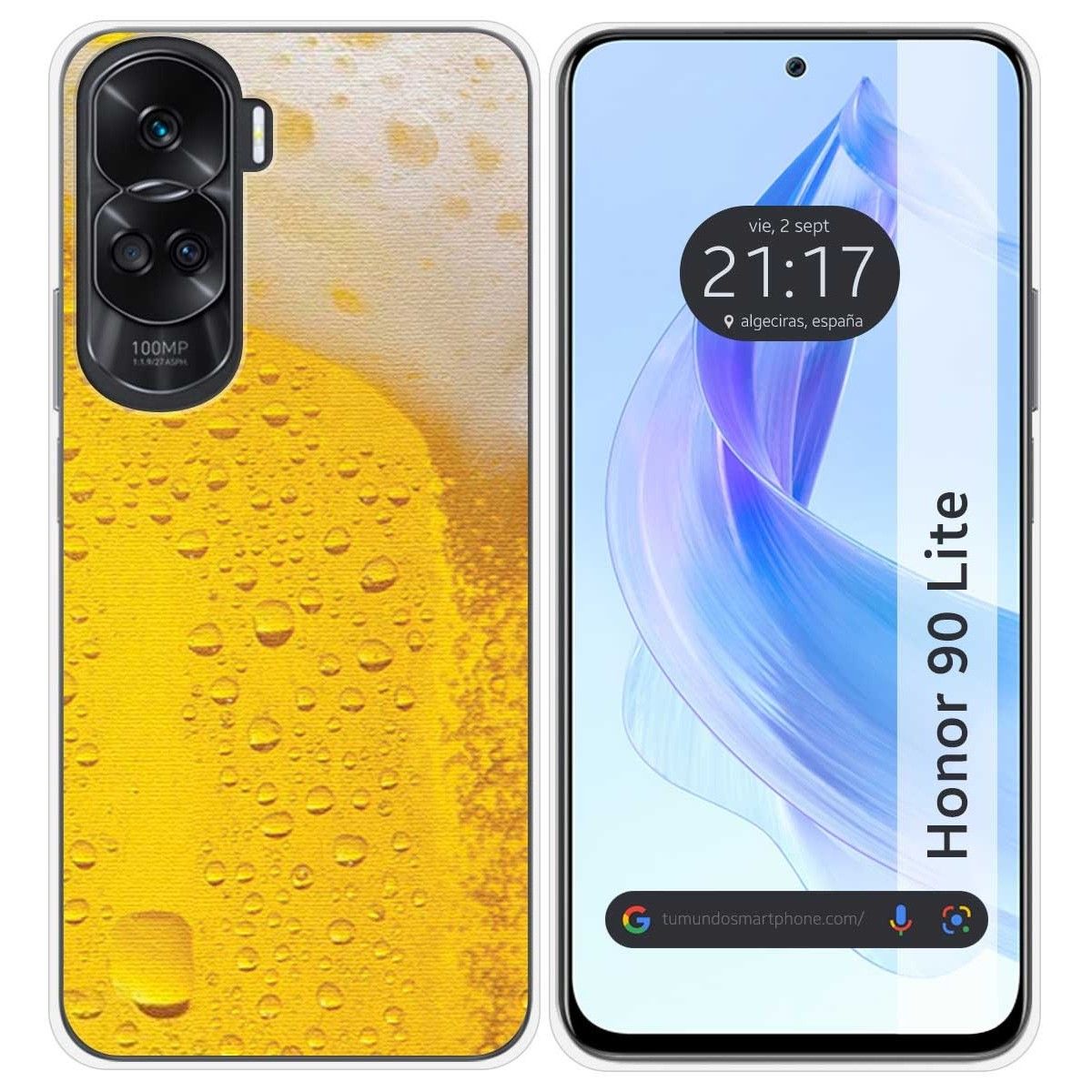 Funda Silicona para Huawei Honor 90 Lite 5G diseño Cerveza Dibujos