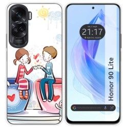 Funda Silicona para Huawei Honor 90 Lite 5G diseño Café Dibujos
