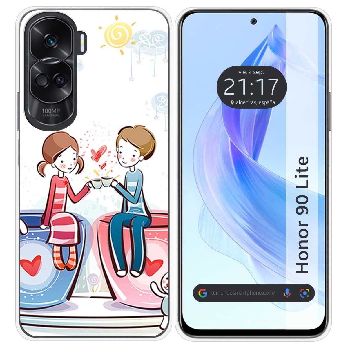 Funda Silicona para Huawei Honor 90 Lite 5G diseño Café Dibujos