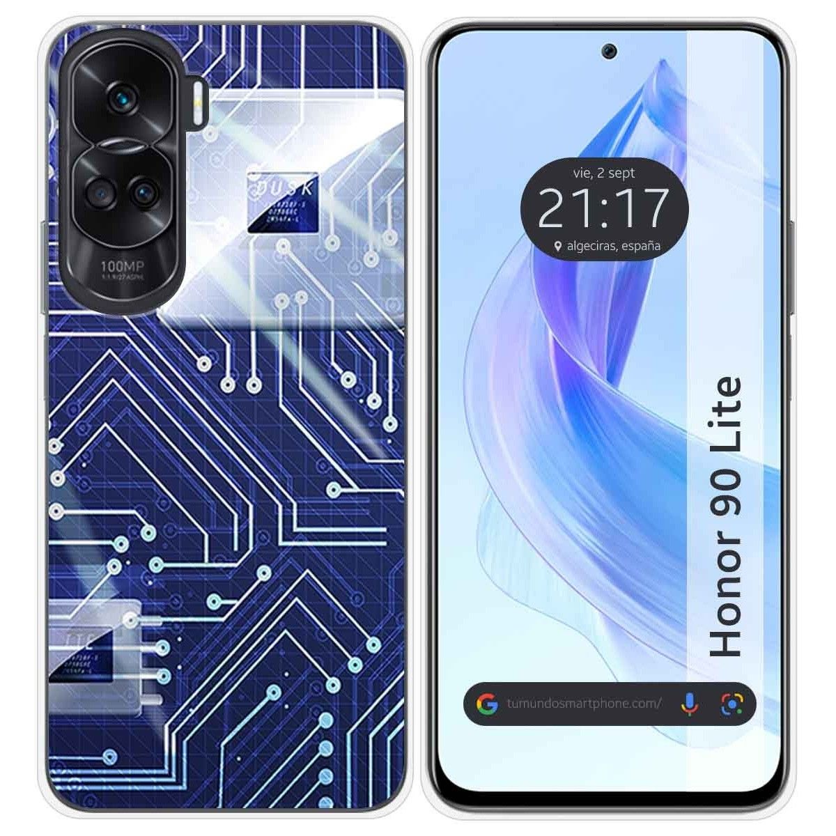 Funda Silicona para Huawei Honor 90 Lite 5G diseño Circuito Dibujos