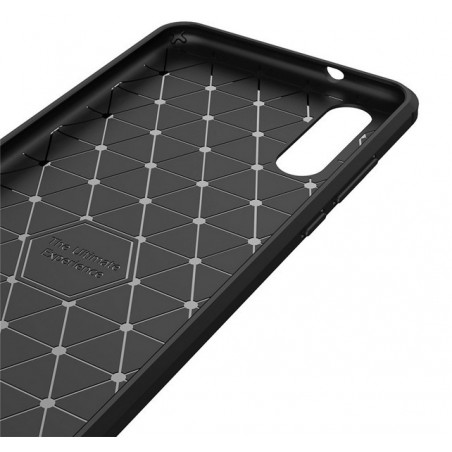 Funda Gel Tpu Tipo Carbon Negra para Huawei P20