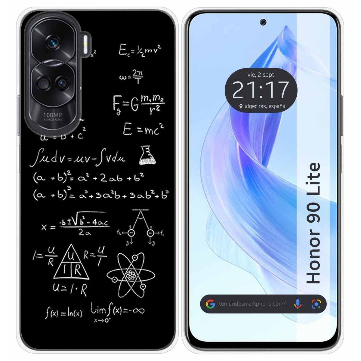 Funda Silicona para Huawei Honor 90 Lite 5G diseño Formulas Dibujos