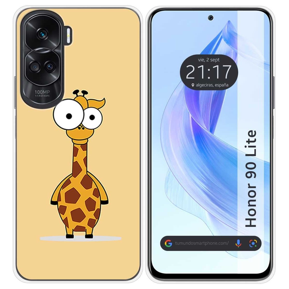 Funda Silicona para Huawei Honor 90 Lite 5G diseño Jirafa Dibujos