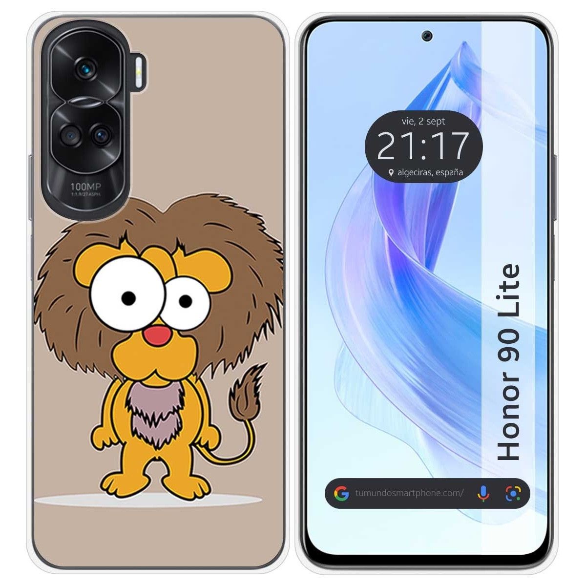 Funda Silicona para Huawei Honor 90 Lite 5G diseño Leon Dibujos