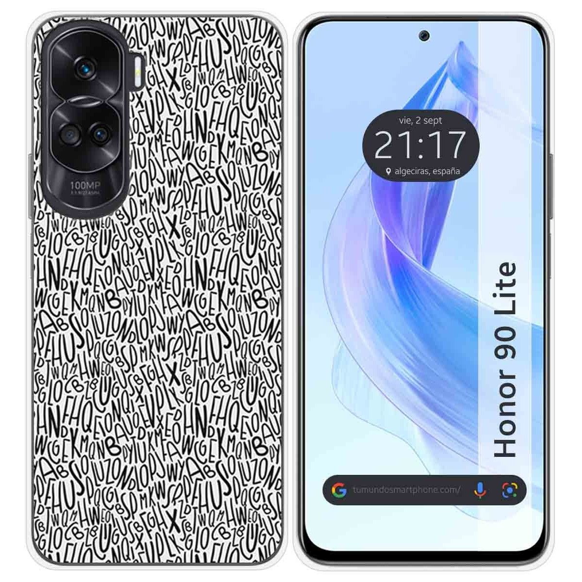 Funda Silicona para Huawei Honor 90 Lite 5G diseño Letras Dibujos