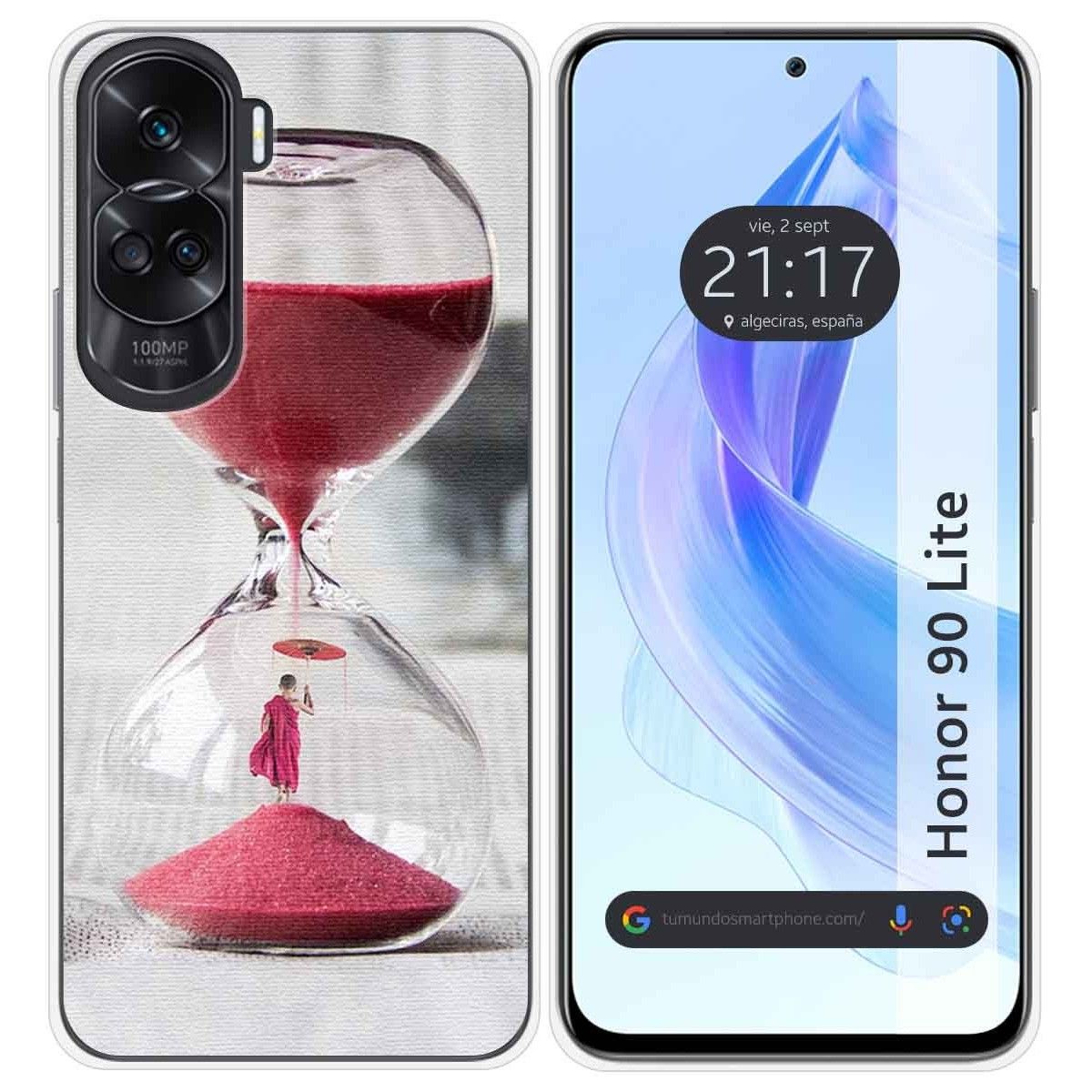 Funda Silicona para Huawei Honor 90 Lite 5G diseño Reloj Dibujos