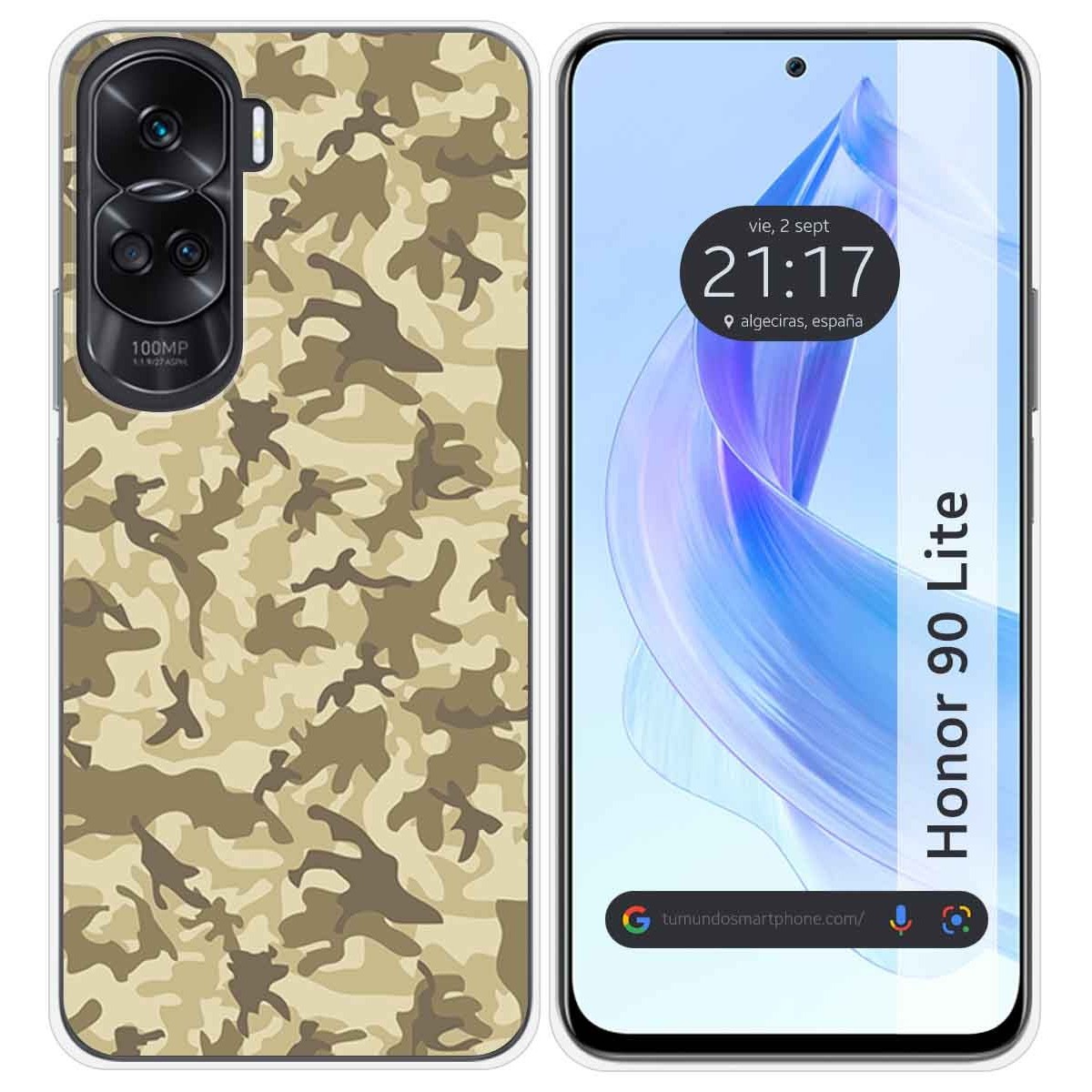 Funda Silicona para Huawei Honor 90 Lite 5G diseño Sand Camuflaje Dibujos