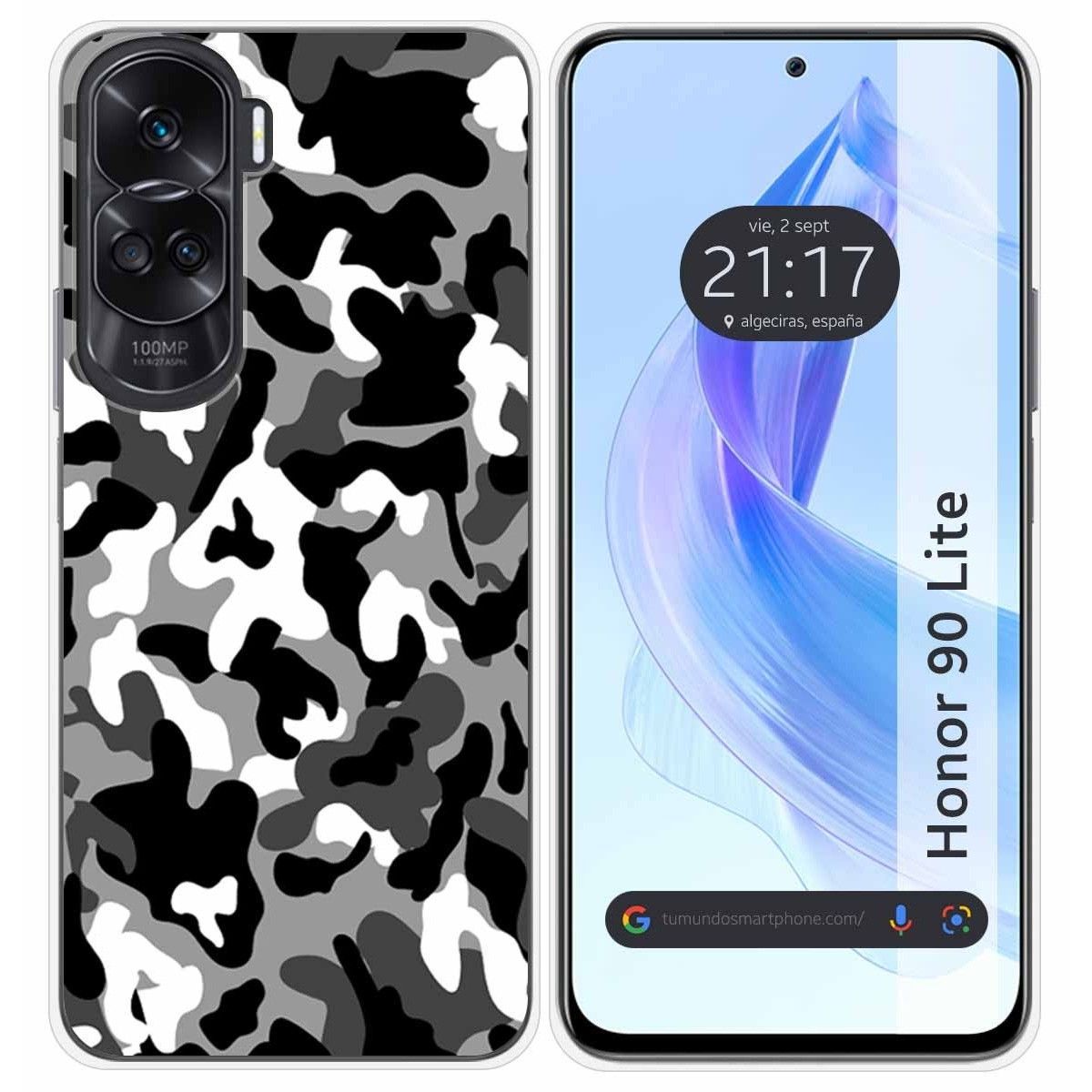Funda Silicona para Huawei Honor 90 Lite 5G diseño Snow Camuflaje Dibujos