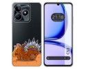 Funda Silicona Transparente para Realme C53 diseño Bufalo Dibujos