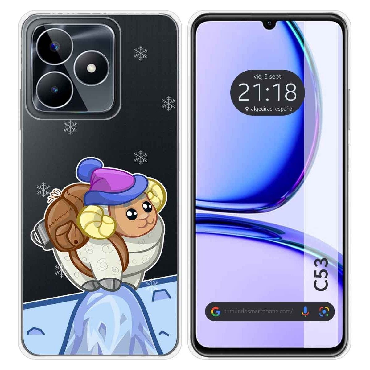 Funda Silicona Transparente para Realme C53 diseño Cabra Dibujos