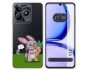 Funda Silicona Transparente para Realme C53 diseño Conejo Dibujos