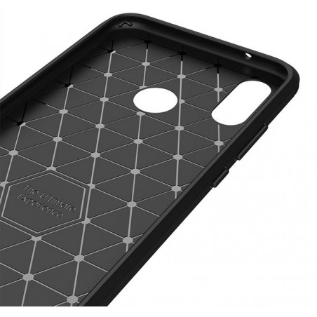 Funda Gel Tpu Tipo Carbon Negra para Huawei P20 Lite
