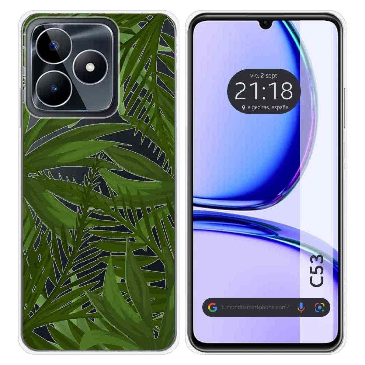 Funda Silicona Transparente para Realme C53 diseño Jungla Dibujos