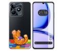 Funda Silicona Transparente para Realme C53 diseño Leopardo Dibujos