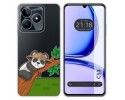Funda Silicona Transparente para Realme C53 diseño Panda Dibujos