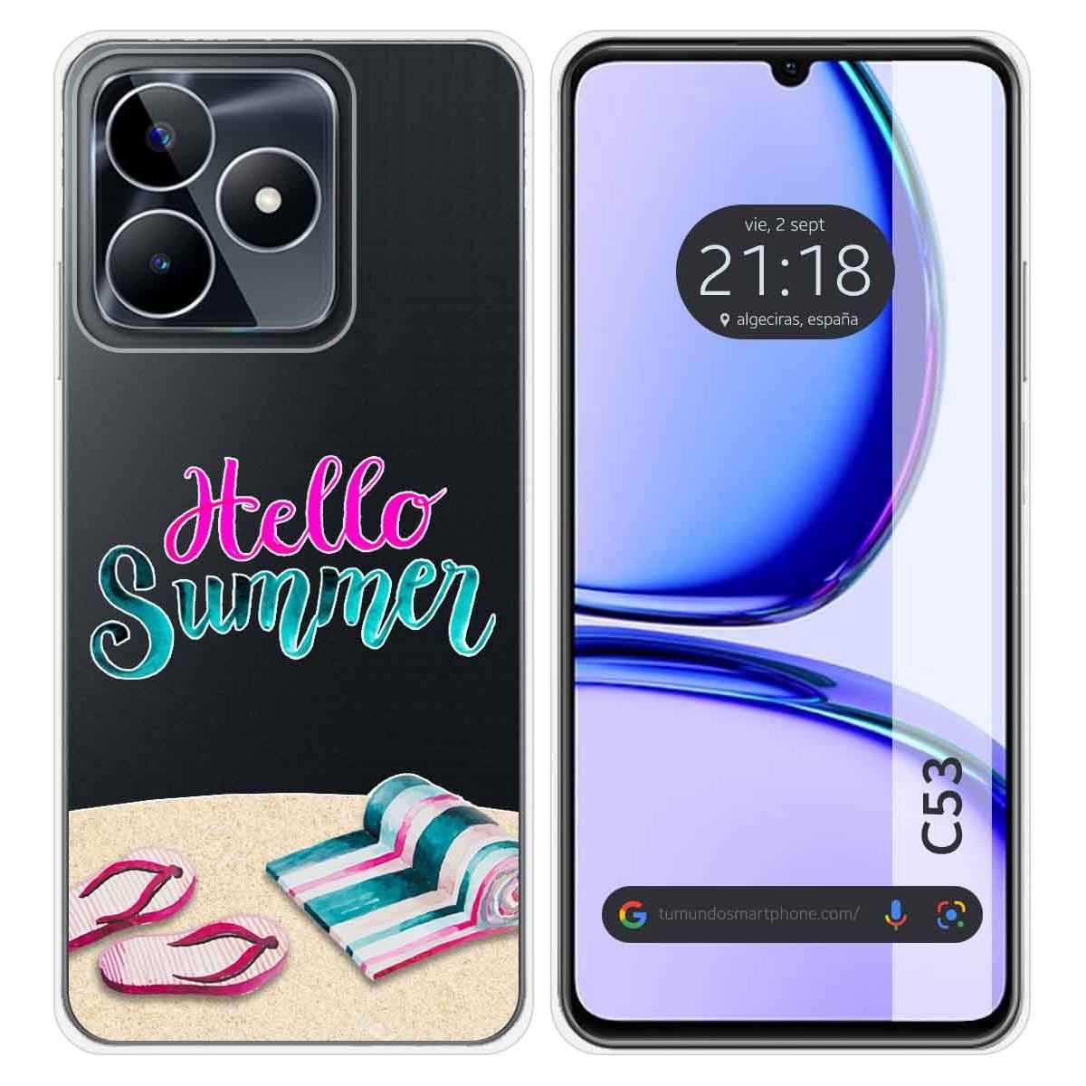 Funda Silicona Transparente para Realme C53 diseño Summer Dibujos