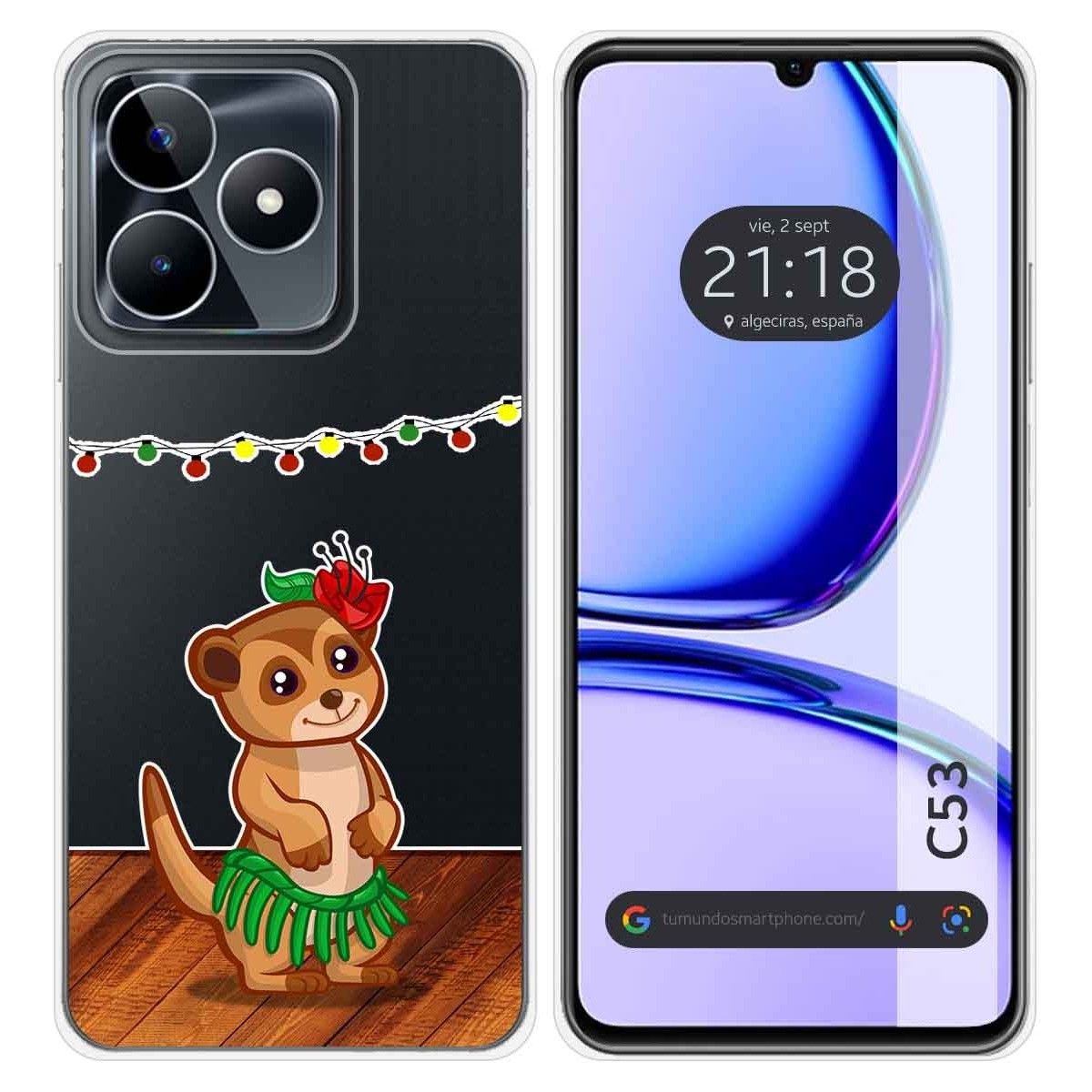 Funda Silicona Transparente para Realme C53 diseño Suricata Dibujos