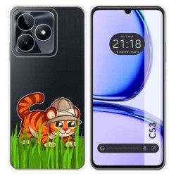 Funda Silicona Transparente para Realme C53 diseño Tigre Dibujos