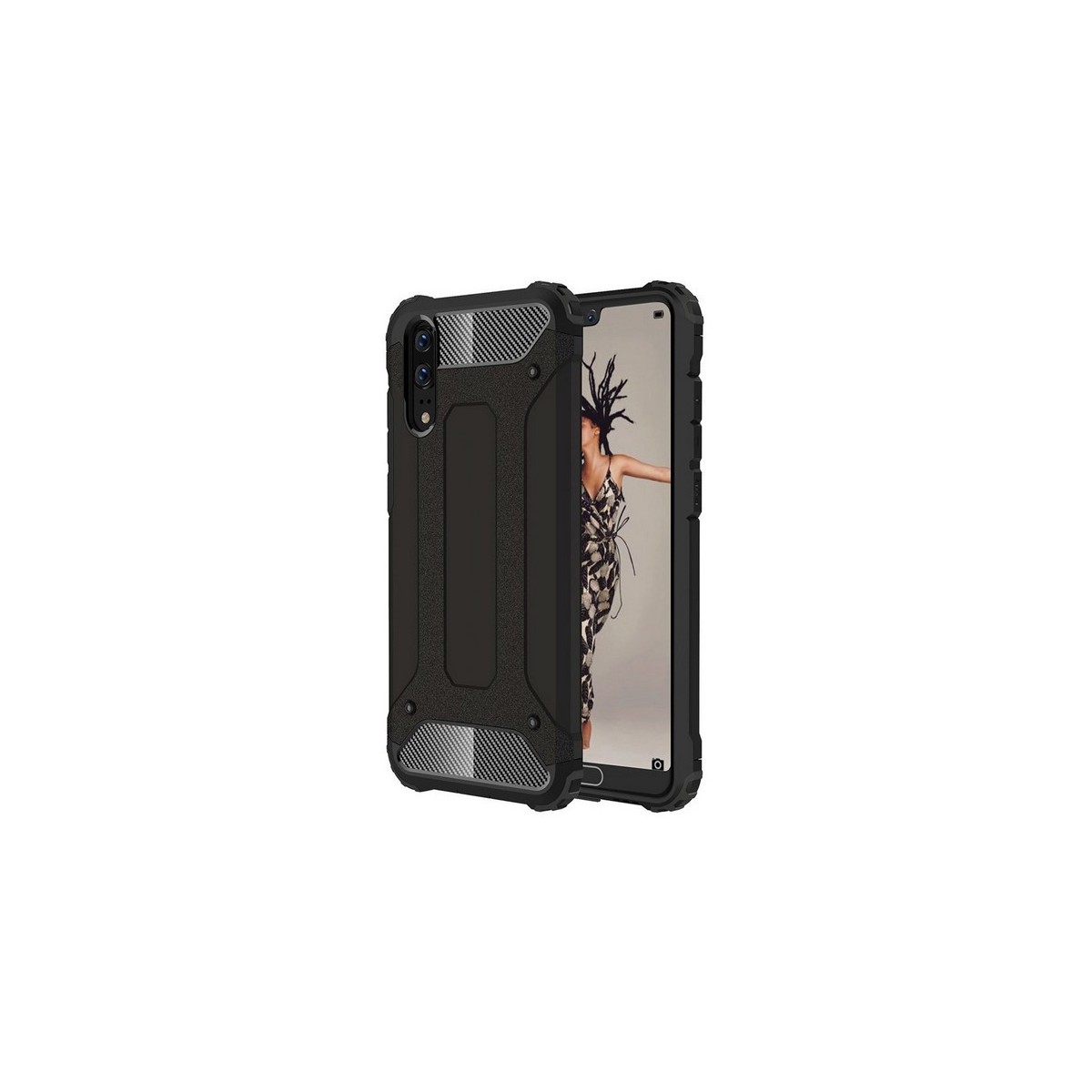 Funda Tipo Hybrid Tough Armor (Pc+Tpu) Negra para Huawei P20