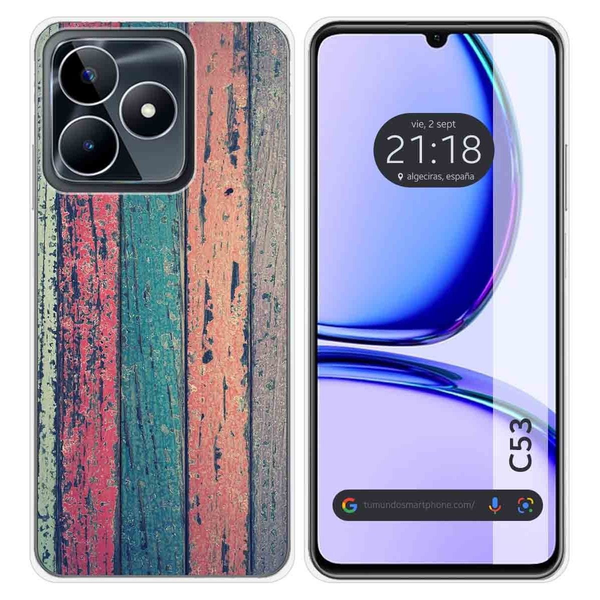 Funda Silicona para Realme C53 diseño Madera 10 Dibujos