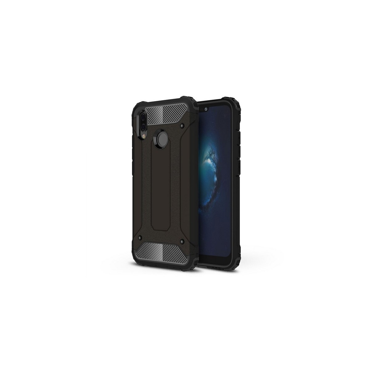 Funda Tipo Hybrid Tough Armor (Pc+Tpu) Negra para Huawei P20 Lite