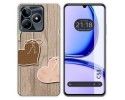 Funda Silicona para Realme C53 diseño Corazones Madera Dibujos