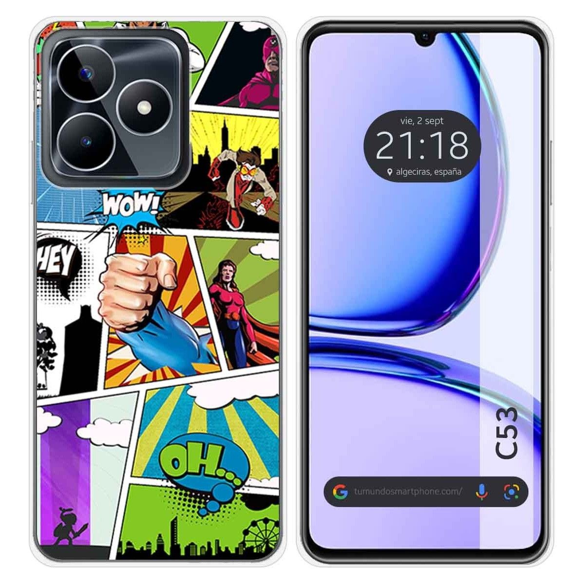 Funda Silicona para Realme C53 diseño Comic Dibujos